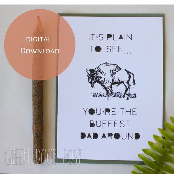 printable funny father birthday card dad joke card buffest etsy