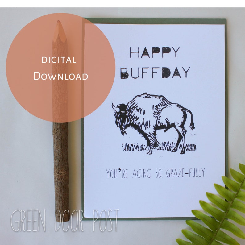 printable pun birthday card funny dad joke buffalo