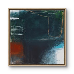 Acrylic painting Abstract bluegreen 50 x 50 cm, acrylic, art