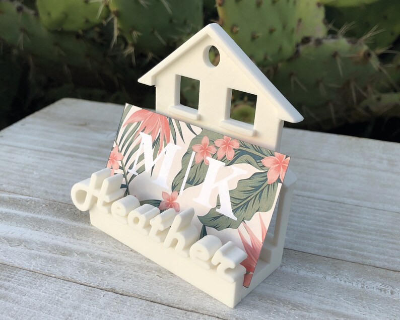 Realtor business card holder Personalized desk display 3d Etsy