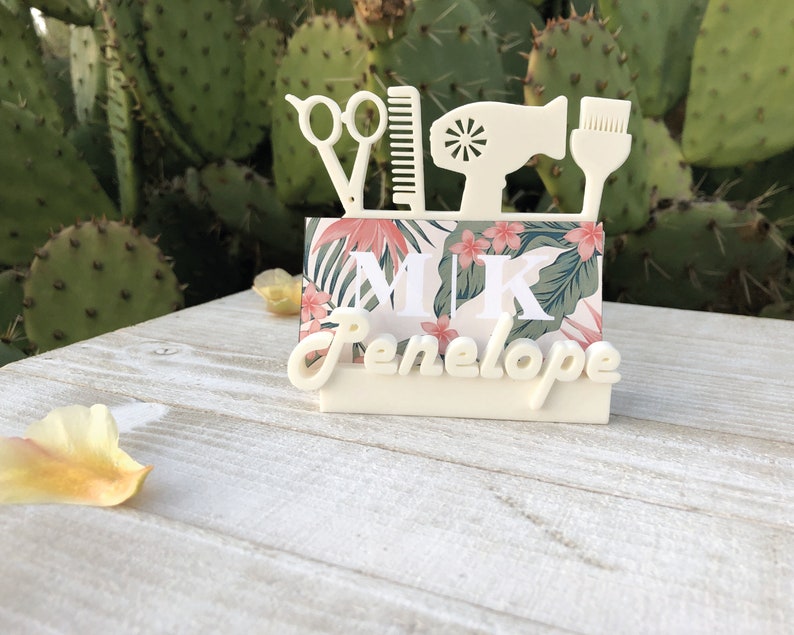 Hair Stylist Business Card Holder Personalized Desk 3D Printed Etsy