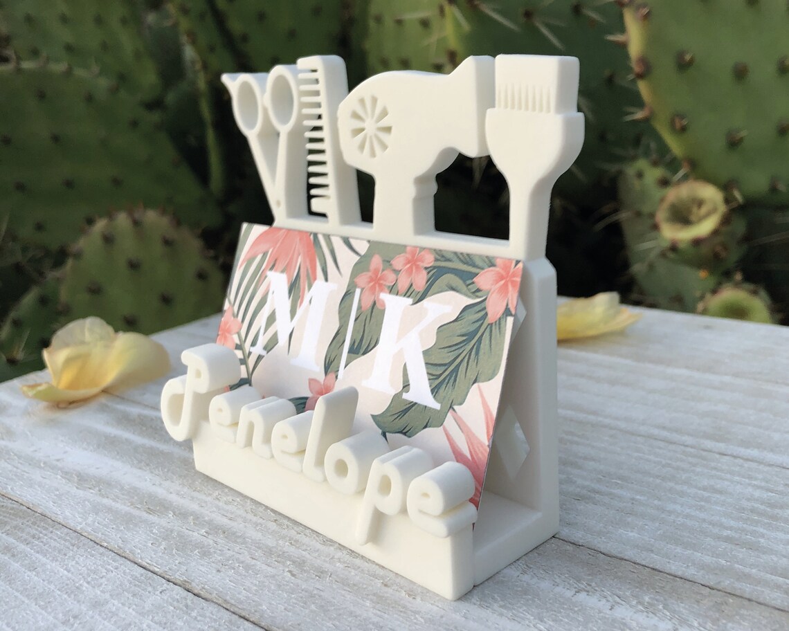 Hair Stylist Business Card Holder Personalized Desk 3D Printed Etsy