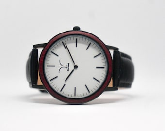 Jet Black / Cherry Wood Watch