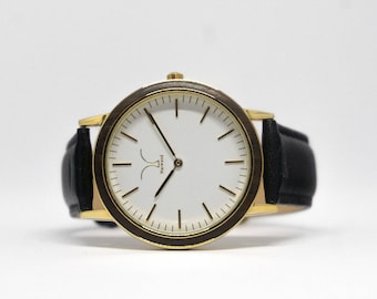 Gold Navy / Cedar Wood Watch