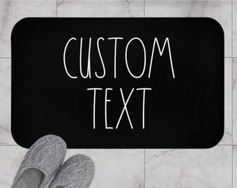 CUSTOM TEXT Bath Mat | Bathroom Decor | Funny Bathroom Decor | Funny Bath Mat | Rae Dunn Inspired | Bath Rug | Simple Bathroom