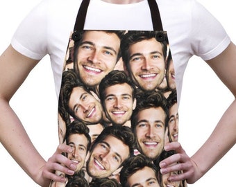 Personalized Faces Apron, Custom Photo Apron for Women and Men, Funny Crazy Face Kitchen Apron Personalized Kitchen Custom Picture Chef Gift