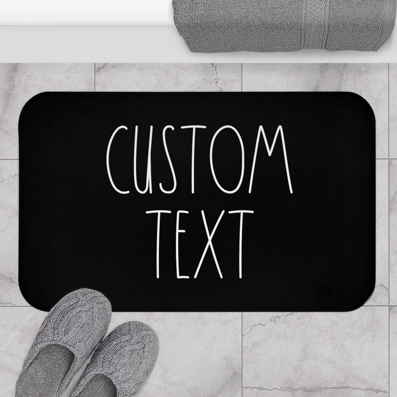 CUSTOM TEXT Bath Mat Bathroom Decor Funny Bathroom Decor Funny Bath Mat Rae Dunn Inspired Bath Rug Simple Bathroom image 1