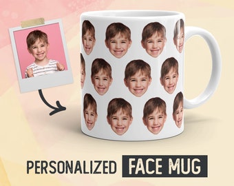 Mug visage personnalisé, Mug personnalisé, Mug chien personnalisé, Mug photo, cadeau copain petite amie, M imprimé personnalisé, tasse grimaces, cadeau pour le meilleur ami