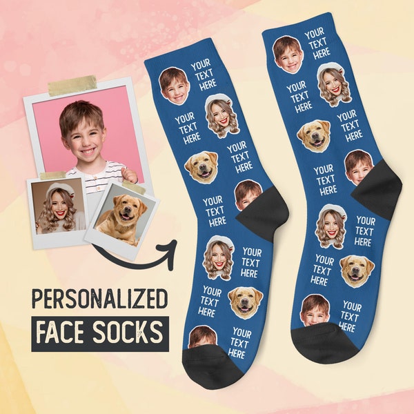 Benutzerdefinierte Gesichtssocken, personalisierte Foto Socken, benutzerdefinierte Socken, Bildersocken, Gesicht auf Socken, Hundesocken, beste Freunde Geschenk, Katzensocken