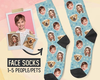 Custom Face Socks, Personalized Photo Socks, Picture Face on Socks, Customized Funny Photo Gift For Her, Him or Friends, Custom socks