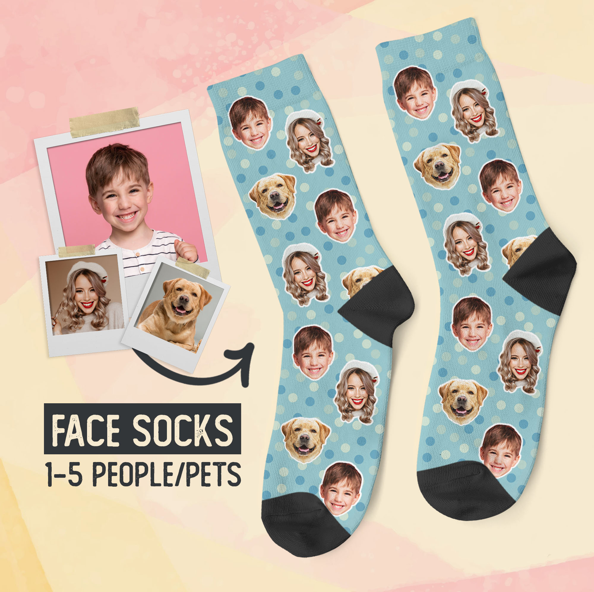 Calcetines Personalizados Rostros - Calcetines Divertidos - Blessed Socks
