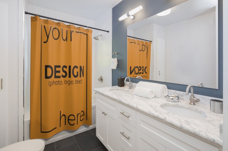 Design Custom Shower Curtain Personalized Photo Picture Backdrop Text Saying Bathroom Decoration Home Living Aloli Ru Design Custom Shower Curtain, Custom Shower Curtain