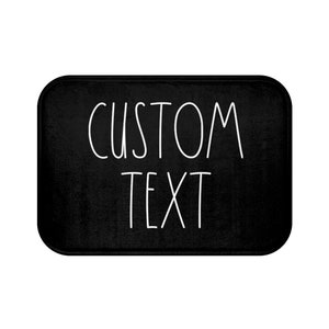 CUSTOM TEXT Bath Mat Bathroom Decor Funny Bathroom Decor Funny Bath Mat Rae Dunn Inspired Bath Rug Simple Bathroom Small 24x17