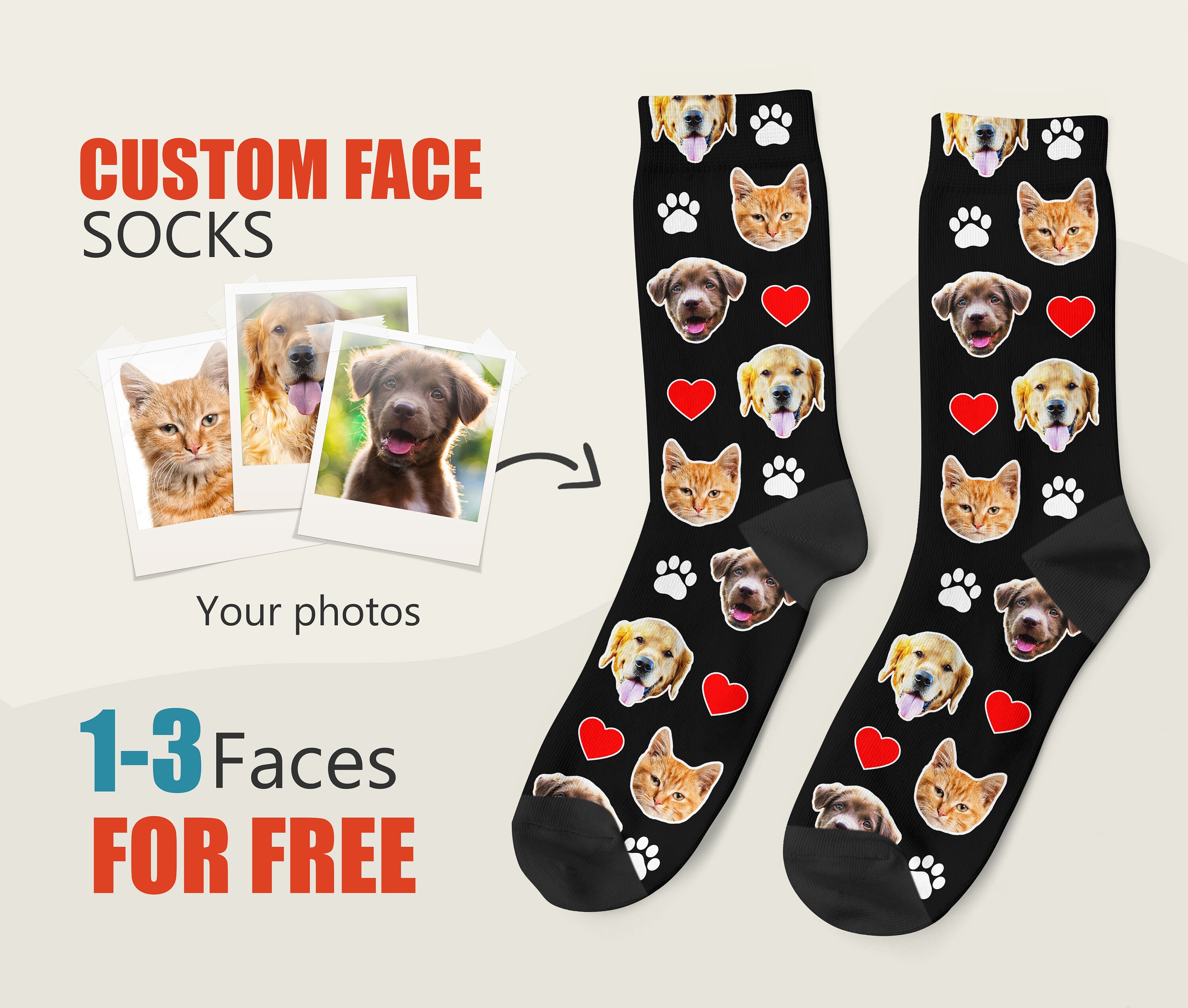 etsy custom dog socks