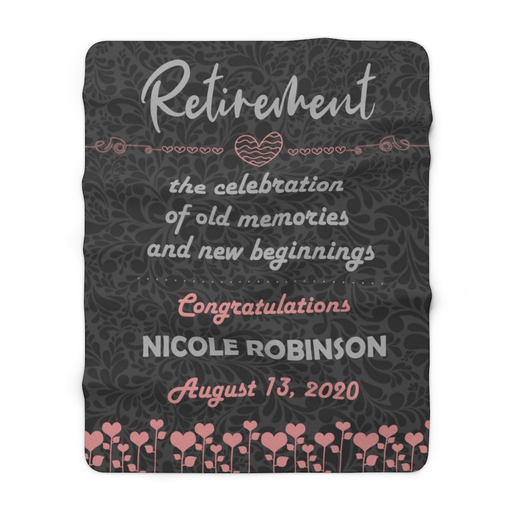 Personalized Retirement Blanket Retirement Gift Etsy