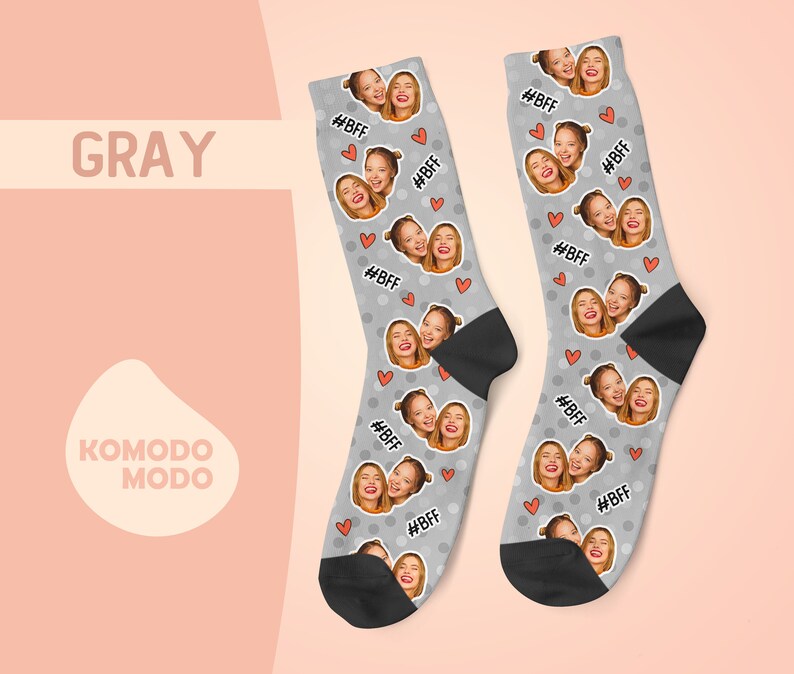 Custom Face Socks Personalized Best Friends Photo Sock Etsy