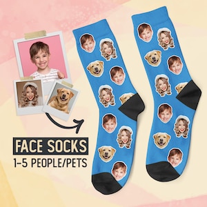 Custom Face Socks, Personalized Photo Socks, Picture Socks, Face on Socks, Dog socks, Cat socks, Pet socks, Face on Socks, Custom socks