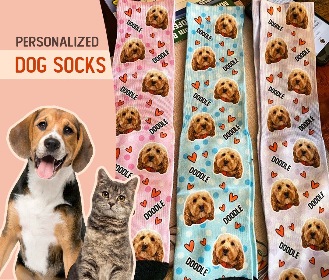 Custom Dog Socks Personalized Cat Photo Socks Customized Etsy