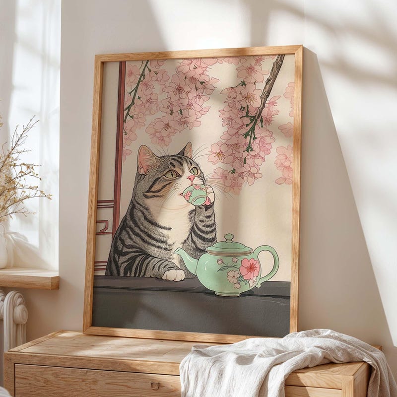 Ukiyo Cat Print - Etsy