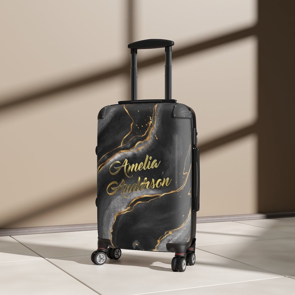 custom marble luggage