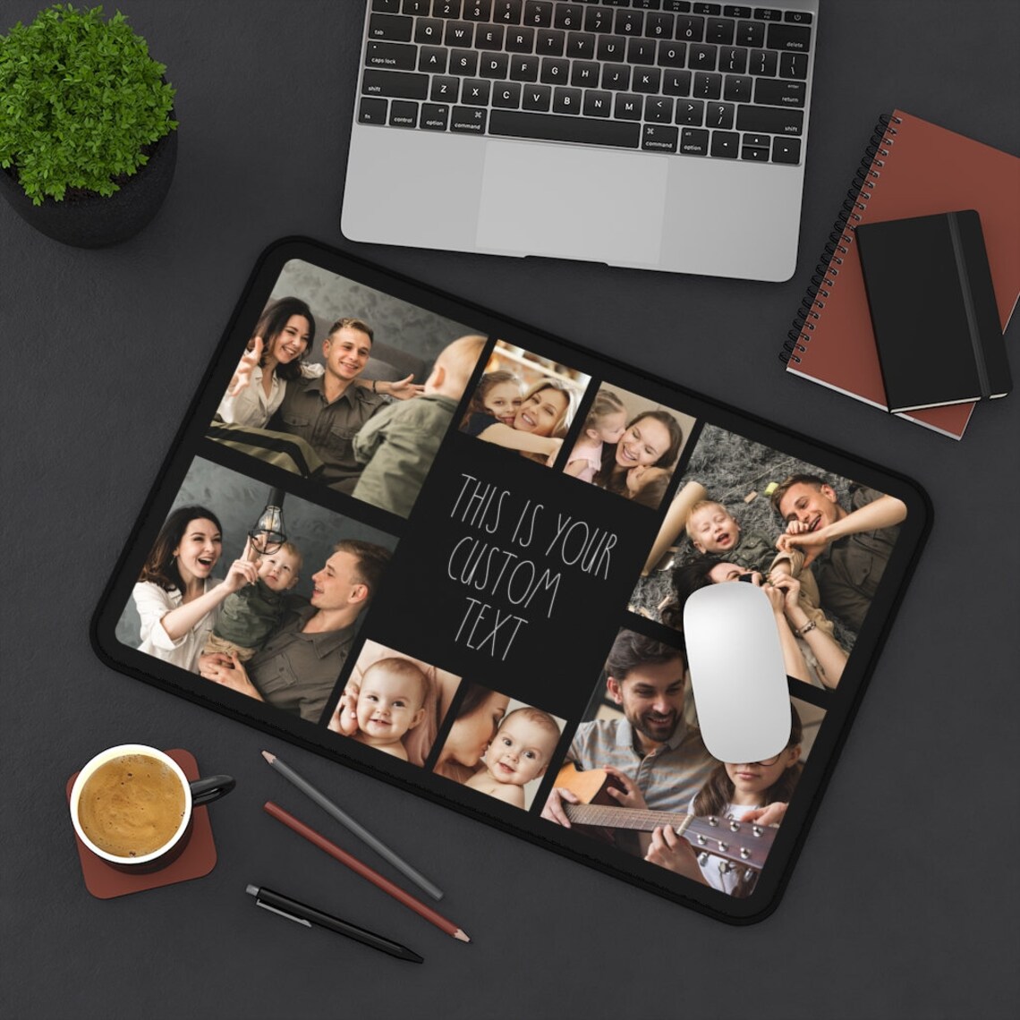 Photo Collage Desk Mat Desk Pad Photo Desk Mat Custom Desk Etsy