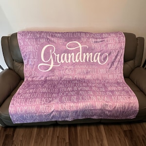 Personalized Grandparent Blanket, Personalized Grandma Blanket, Grandparent Gift, Grandkids Blanket, Gifts for Grandma, Grandma Gift