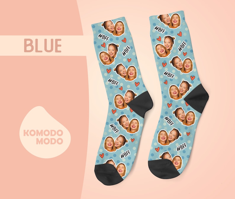 Custom Face Socks Personalized Best Friends Photo Sock Etsy