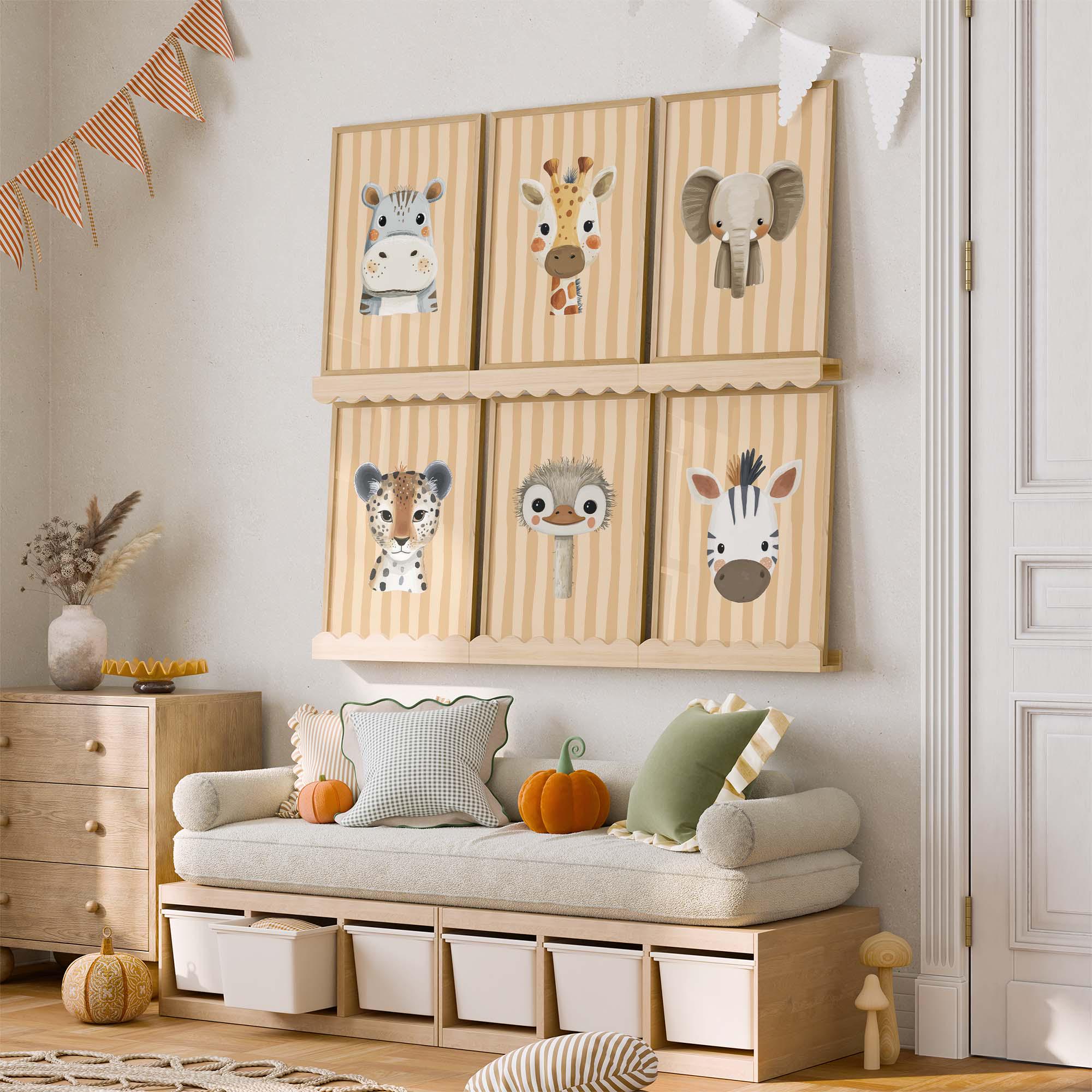 Safari Animal Nursery Prints Bundle, Jungle Animal Wall Art for Kids ...