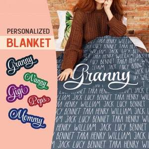 Personalized Grandparent Blanket Personalized Grandma Blanket Grandparent Gift Grandkids Blanket Gifts for Grandma Grandma Gift Etsy