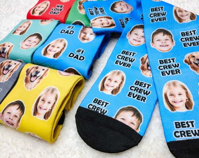 Custom Face Socks, Personalized Photo Socks, Gift for dad, Picture Socks, Face on Socks, dog socks, Best Friends gift, cat socks