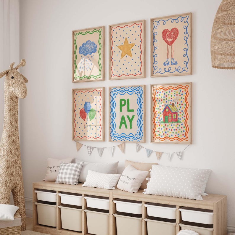 Kids Wall Art Prints Megabundle: 100+ Retro Animal Nursery & Playroom ...