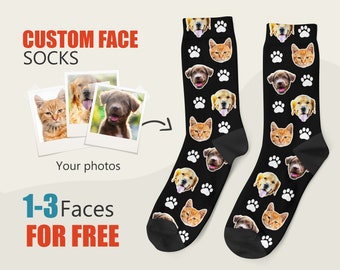 Custom Dog Socks, Custom Cat Socks, Personalized Pet Photo Socks, Cute Dog Face Socks, Dog Lover Gift, Funny Dog Socks, Dog Mom Gift