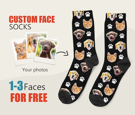 Custom Pet Socks, Dog Socks, Pup Socks, Dog Lover Gift, Cat Socks,  Personalized Gift, Photo Socks, Father's Day Gift, Funny Face Socks -   Canada