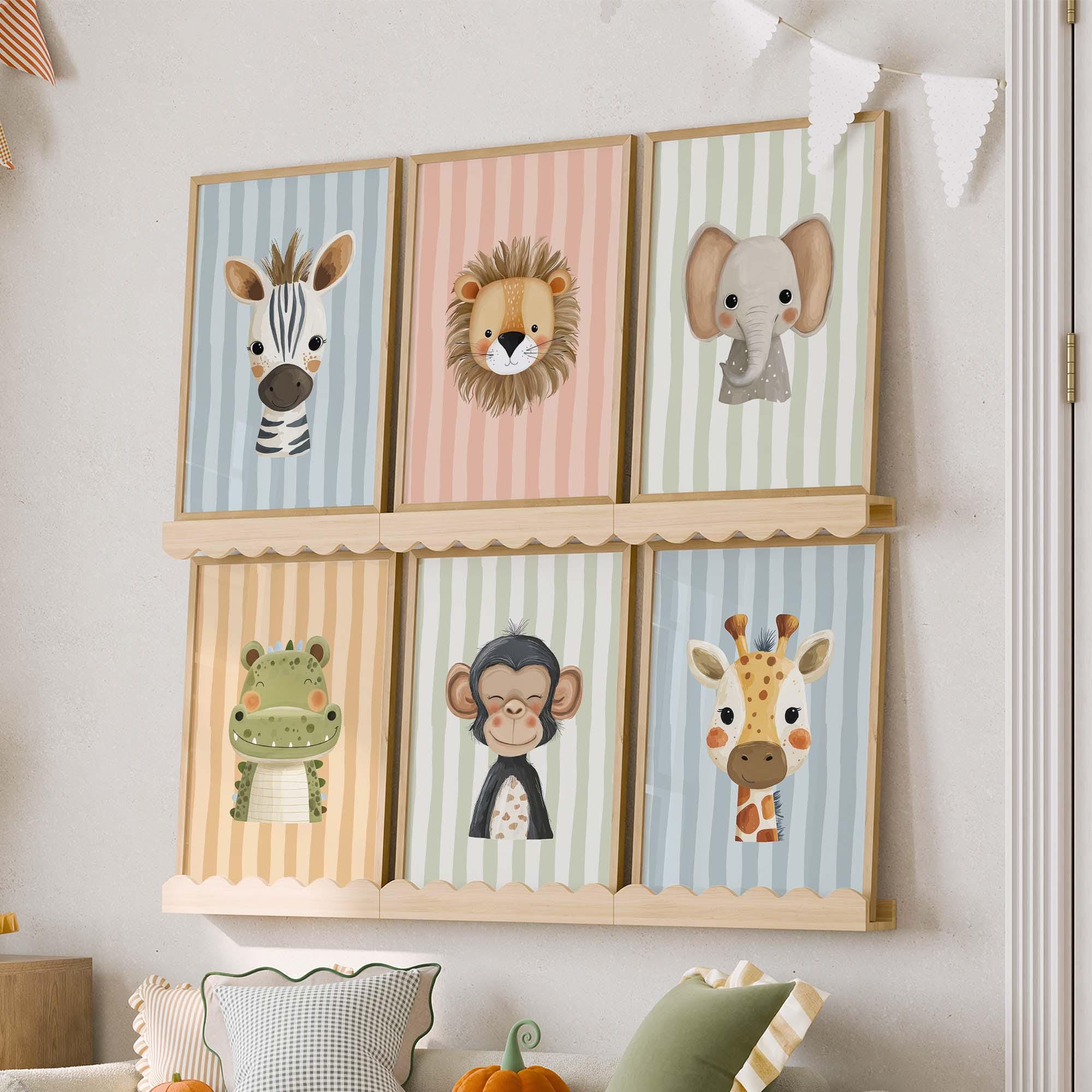 Safari Animal Nursery Prints Bundle, Jungle Animal Wall Art for Kids ...