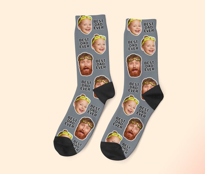 Father's day gift, World's Best 1 Dad Socks, Custom Gift For Dad, Funny Gift For Father's Day, Daddy Gift, Custom Face Socks image 3