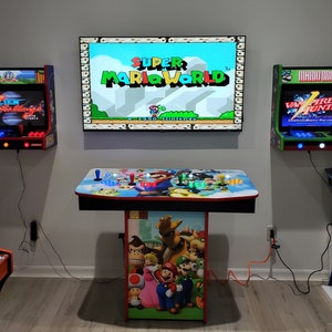 Mario 4 Player Arcade Machine , Plays 5000 Games, LED Buttons. Great Gameroom or Mancave Addition