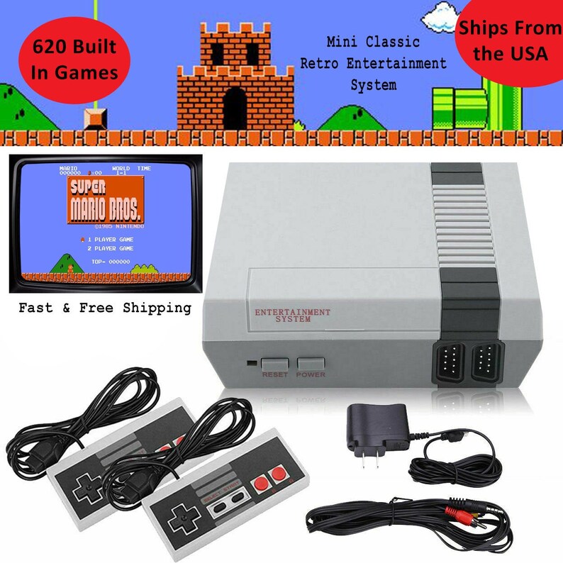 Mini Retro Game Console Builtin 620 Classic Games 2 Button Etsy