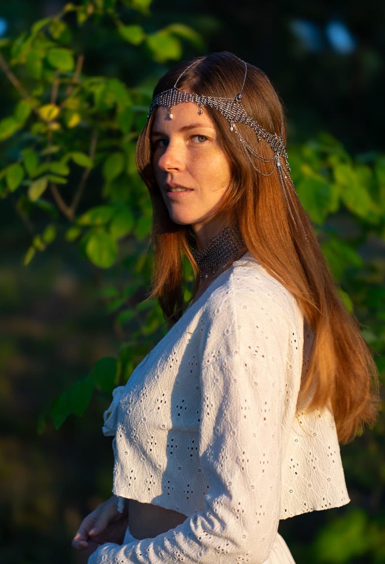 Wedding Elf Chainmail Headpiece image 9