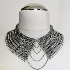 Stainless Steel Chainmail Choker Collar Necklace