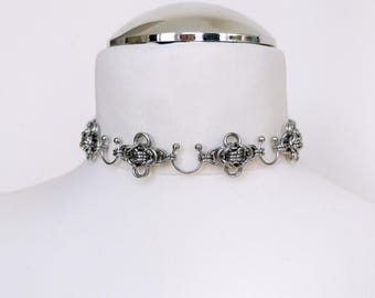 Punk Chainmail Choker Necklace | Stainless Steel Hypoallergenic Unisex Goth Jewelry