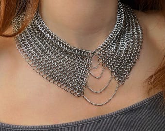 Medieval Chainmail Collar Necklace | Stylish Gothic Choker