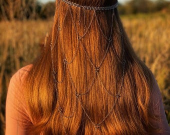 Renaissance Bridal Chainmail Headpiece | Stainless Steel Hair Accessories | Castlecore Headpiece