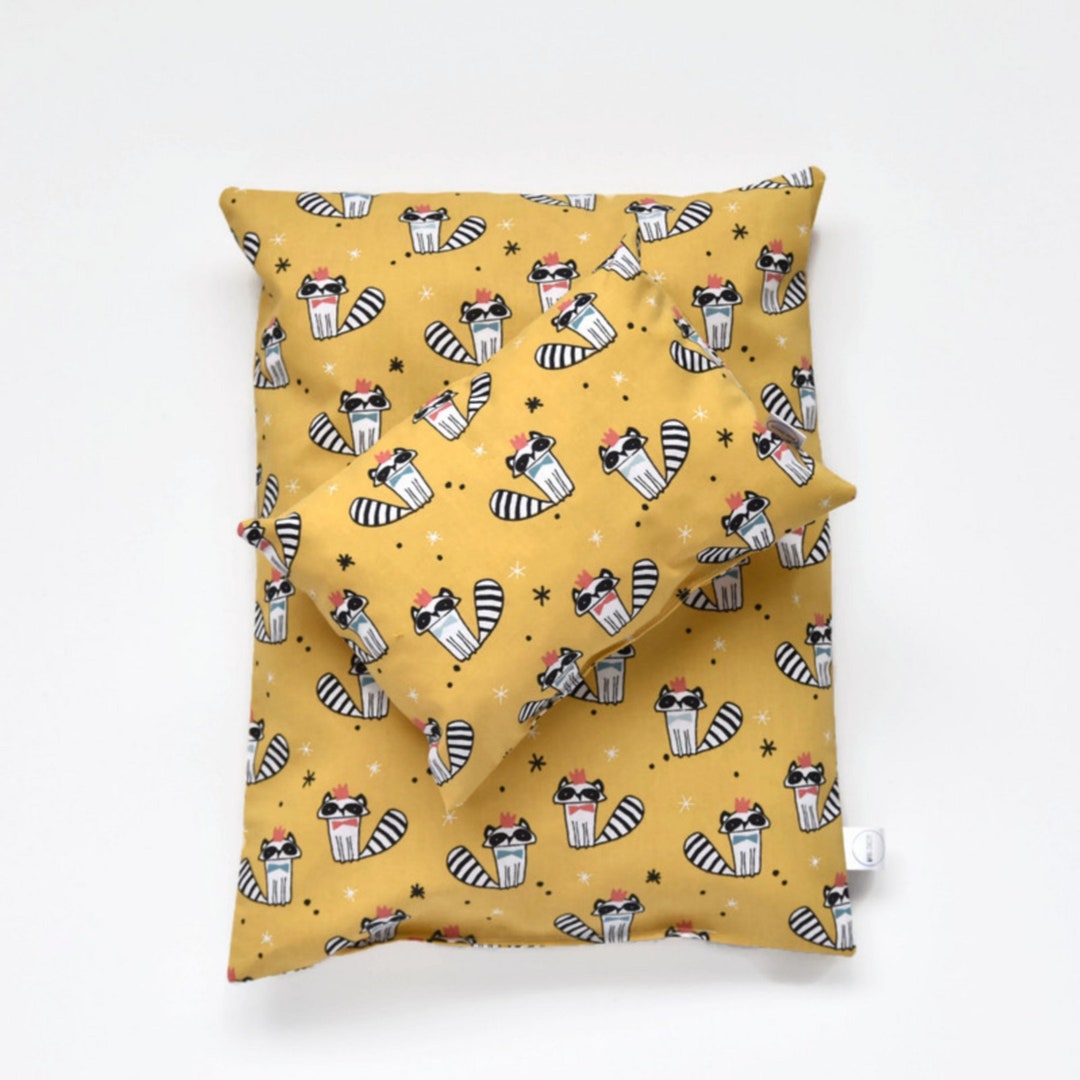 Mustard Yellow Doll Cradle Bedding Set in Funny Raccoons Etsy