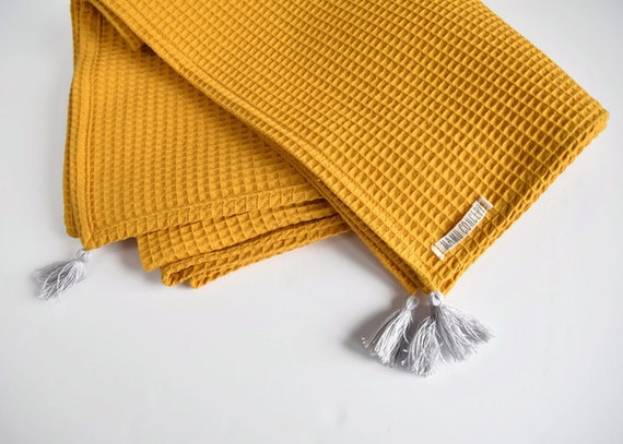 mustard swaddle blanket
