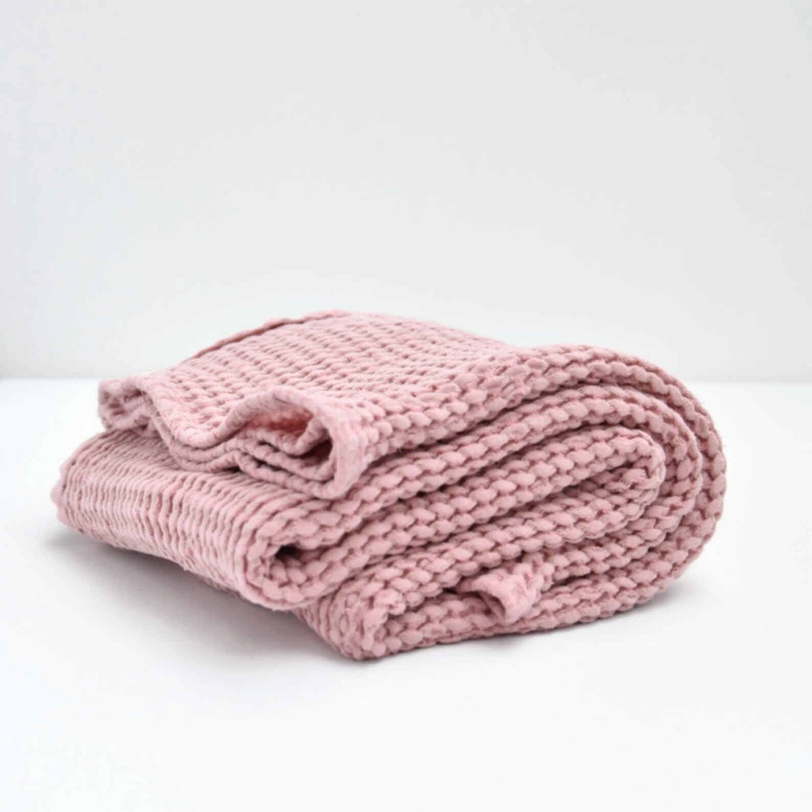 Dusty Rose Linen Baby Blanket Waffle Weave Linen Cotton Baby Etsy