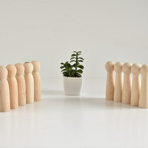 Wooden peg dolls (5 girls or 5 boys) - Montessori toys - Waldorf people - unfinished peg dolls set of 5