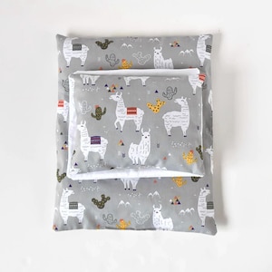 Gray llama doll bedding - Doll accessories - Doll bedding set - Doll cradle / doll bed 18 inch doll bedding - Baby girl gift