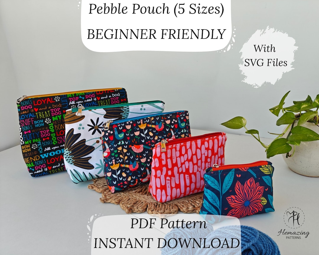 Makeup Bag Sewing Pattern (PDF Pattern): 5 Sizes (A4, US Letter, A0 ...