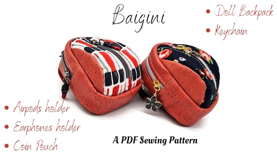 Mini Backpack Sewing Pattern: Coin Pouch, Doll Bag, Airpod Holder (PDF Pattern)