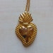 Gift Valentine's Eve necklace ex vow heart sacred milagro Mexican gold Sicily religion vintage media